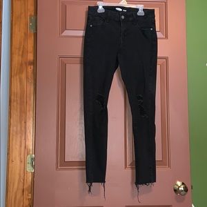 Distressed black jeans